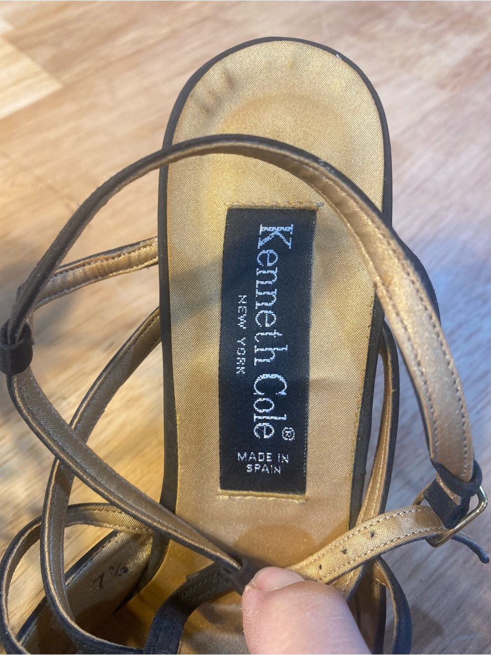 Kenneth Cole Black Strappy Satin Pointed-Toe Heels - Picture 3 of 8
